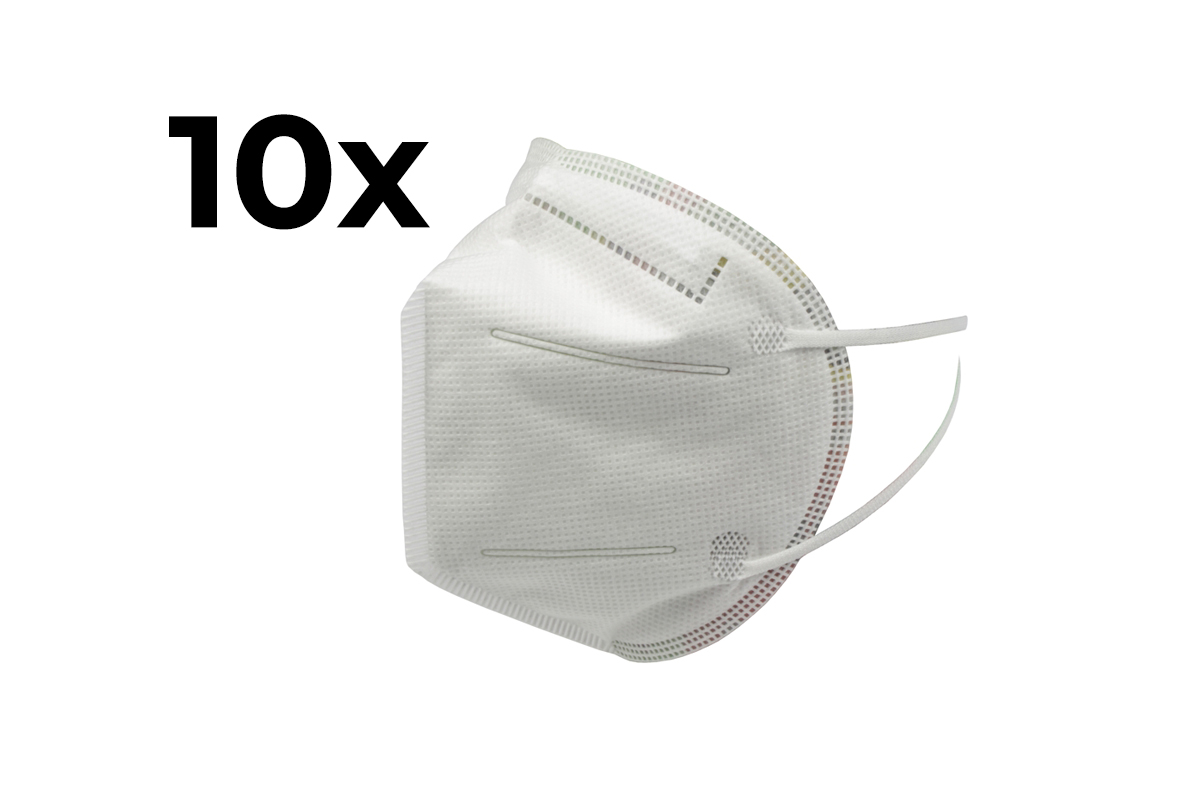 respirátor KN95, bílý, 10 ks - Hlavní obrázek