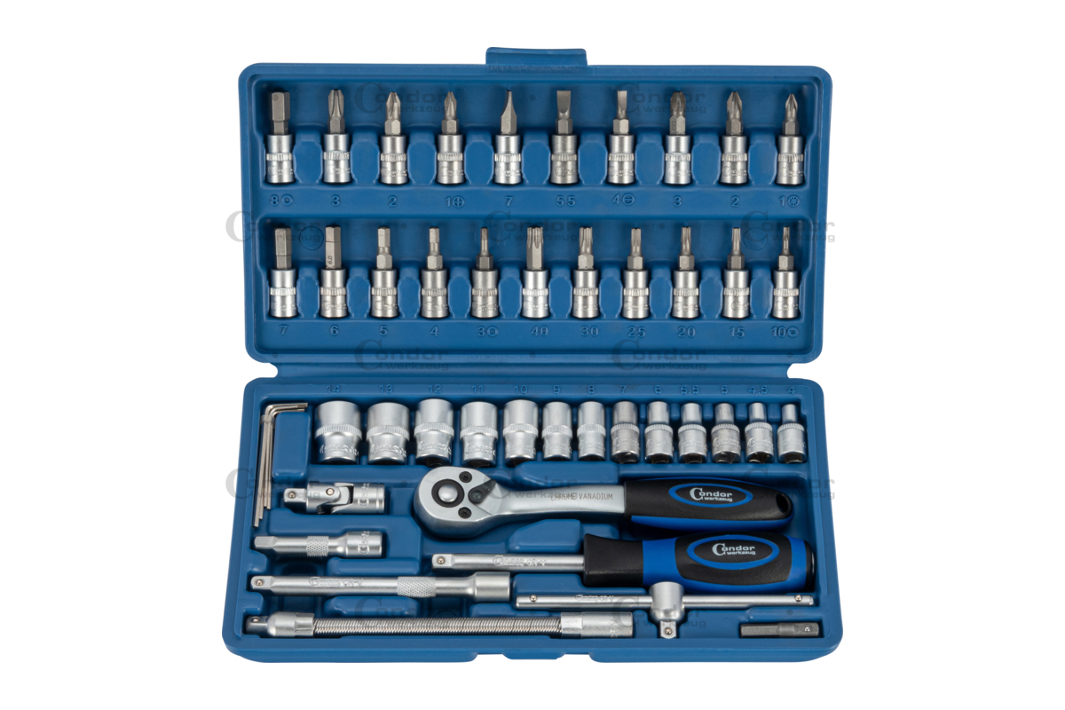 gola sada 1/4", 6ti hran 4 - 14 mm, Torx, 46 dílů - Hlavní obrázek