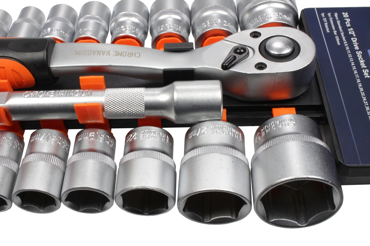 gola sada 1/2", 6ti hran 8 - 32 mm, v pořadači, 20 dílů - doprovodný obrázek 1