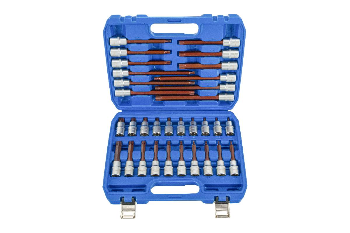 hlavice zástrčné 1/2", Torx T20 - T70, délka 55 - 100 - 140 - 200 mm, S2, sada 32 dílů - Hlavní obrázek