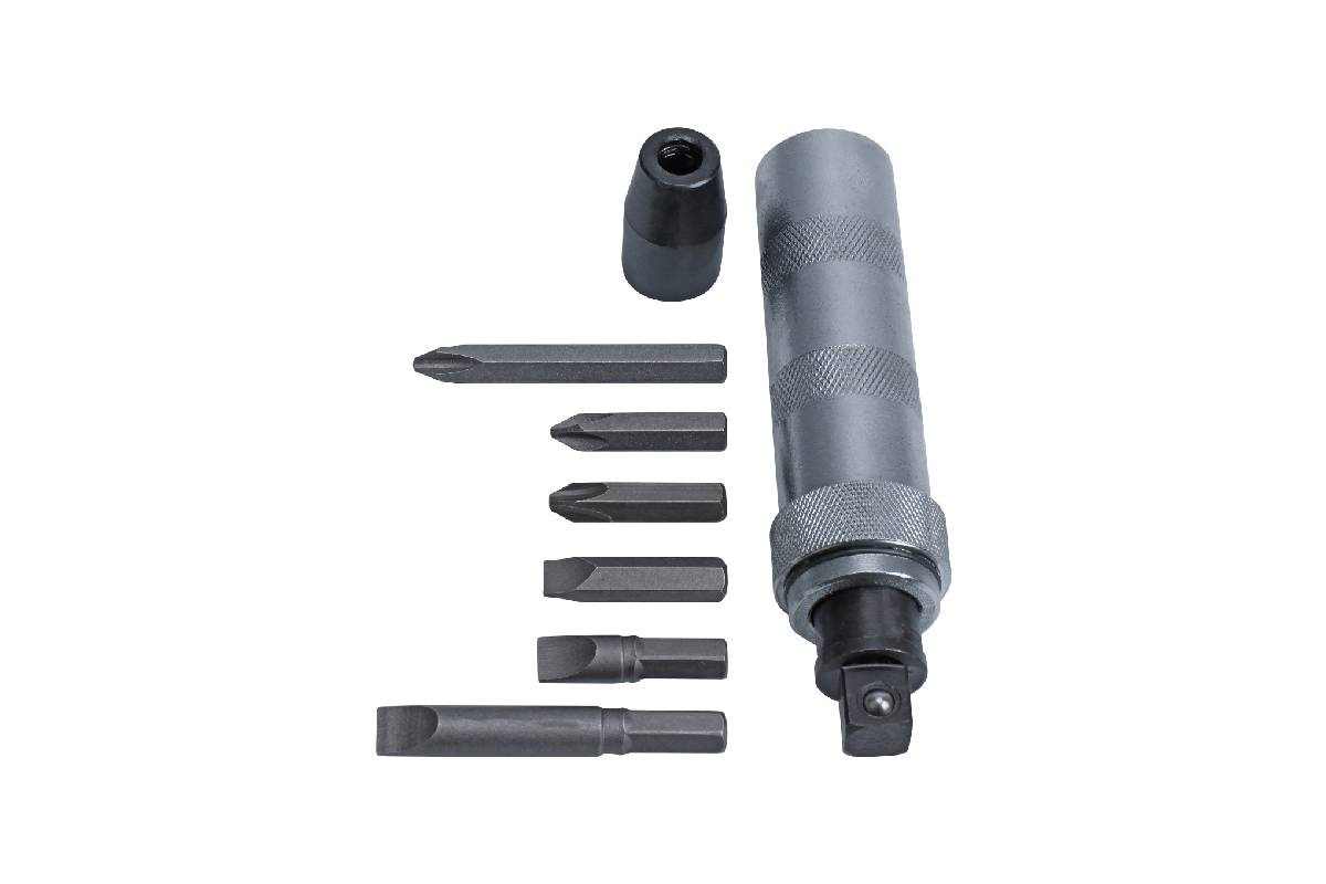 šroubovák úderový rázový 1/2", bity 5/16" PL - PH, adaptér, sada 8 dílů - doprovodný obrázek 1
