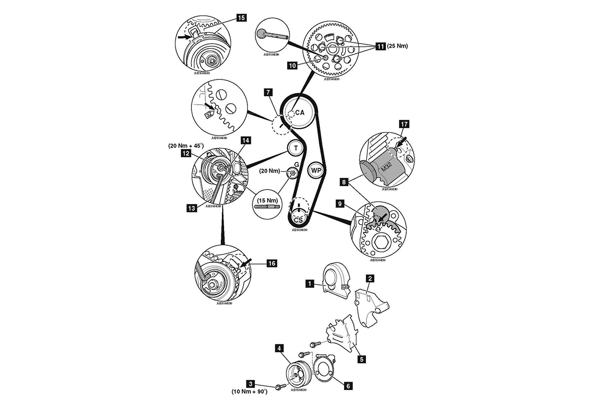 aretační přípravek, na aretaci klikové hřídele u vozů VW 1,2/1,4/1,9 TDi PD, sada 3 díly - doprovodný obrázek 1