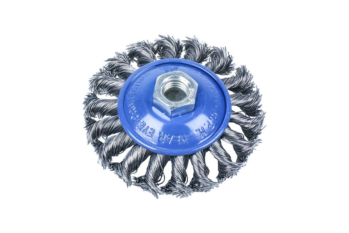 kotouč drátěný miskový, copový, průměr 100 mm, závit M14 - Hlavní obrázek