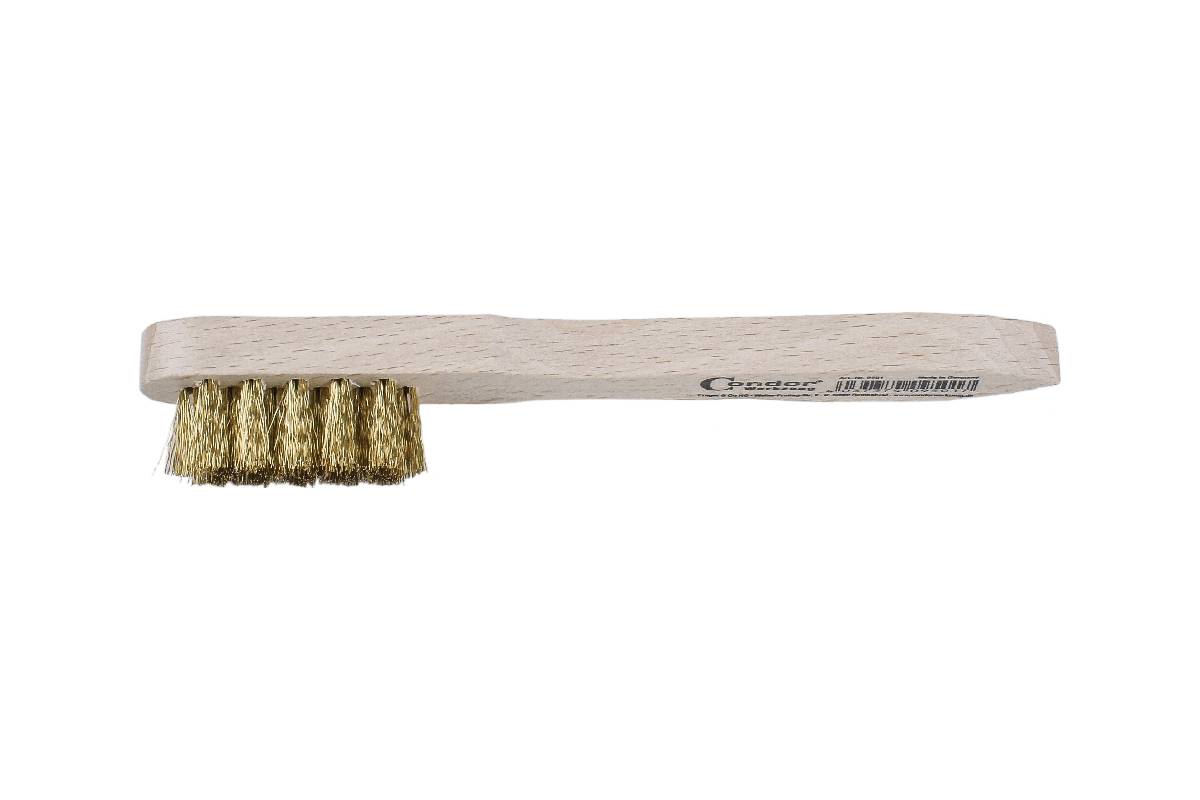 kartáč drátěný mini, 3 řady, délka 150 mm, mosazný - doprovodný obrázek 1