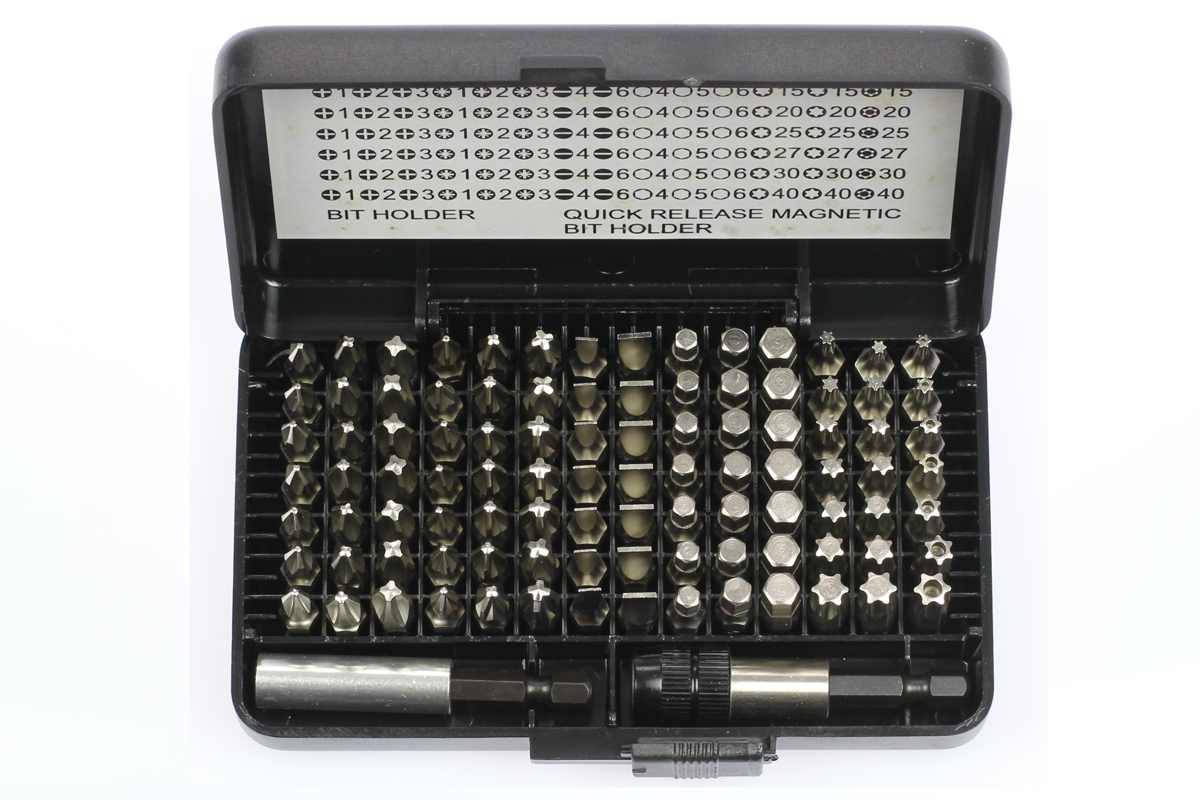 bity 1/4", PL - PH - PZ - Inbus - Torx, S2, sada 100 dílů - Hlavní obrázek