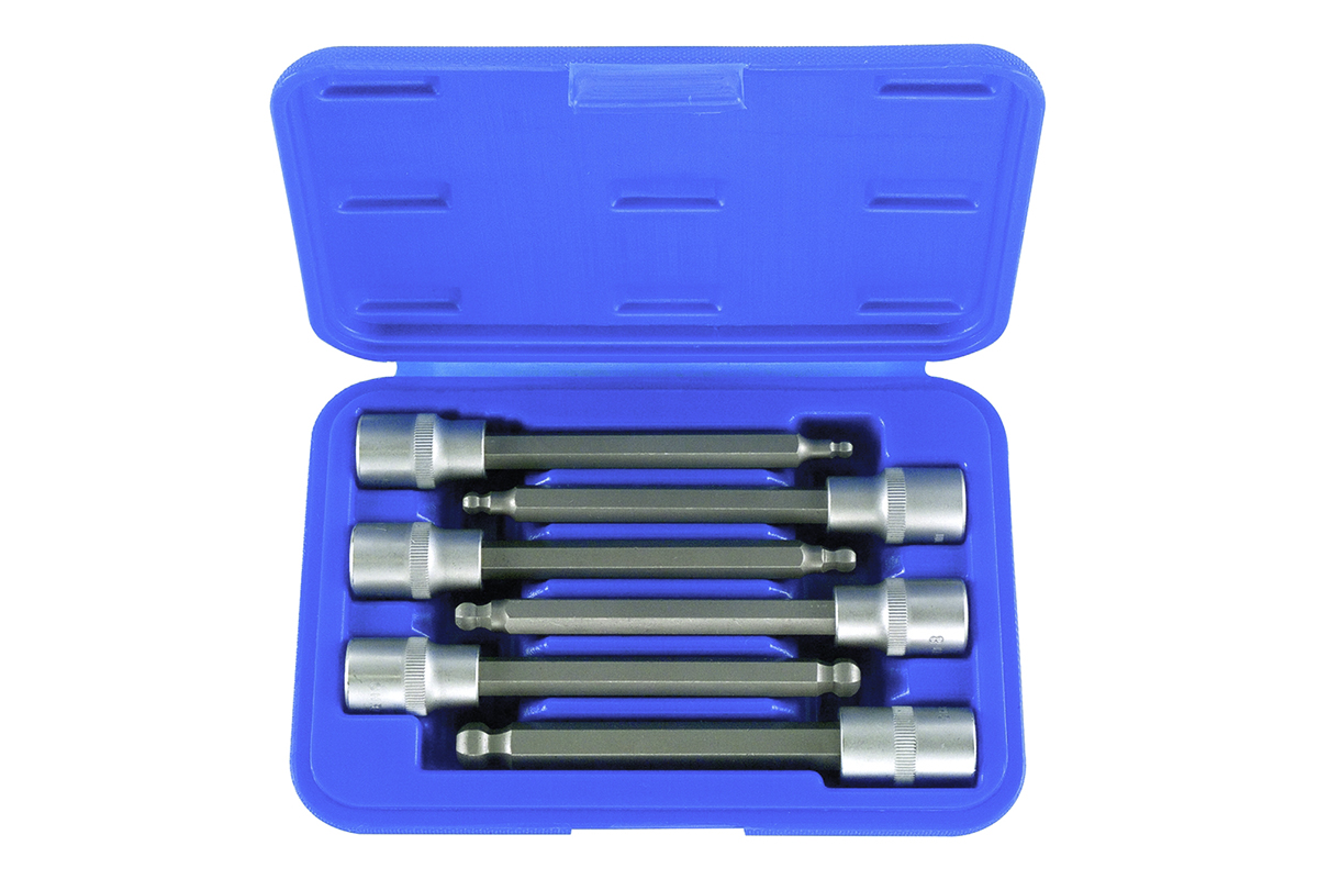 hlavice zástrčné 1/2", Inbus 5 - 12 mm, délka 140 mm, s koulí, sada 6 dílů - Hlavní obrázek