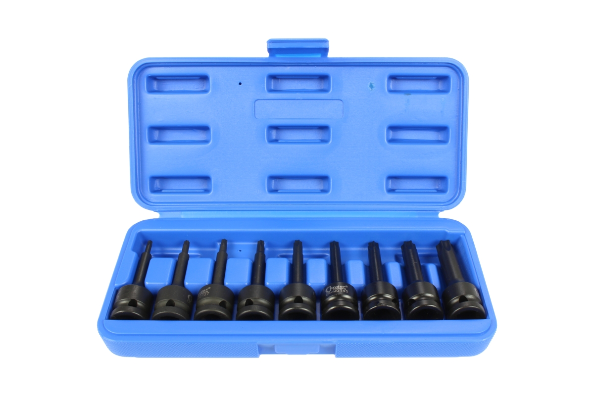 hlavice zástrčné 1/2" , Torx T20 - T60, délka 78 mm, tvrzené, sada 9 dílů - Hlavní obrázek