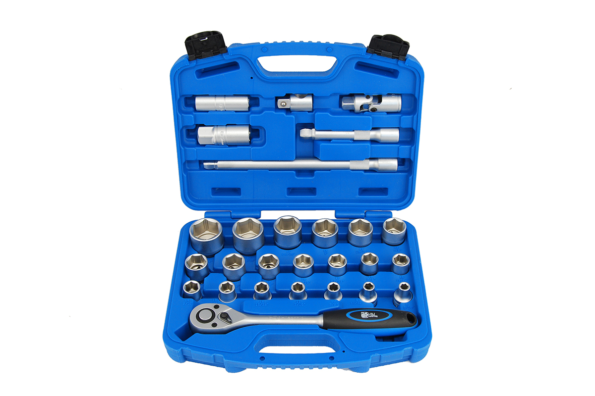 gola sada 1/2", 5/16"-1.1/4", 6-ti hranné hlavice, sada 27 dílů - Hlavní obrázek