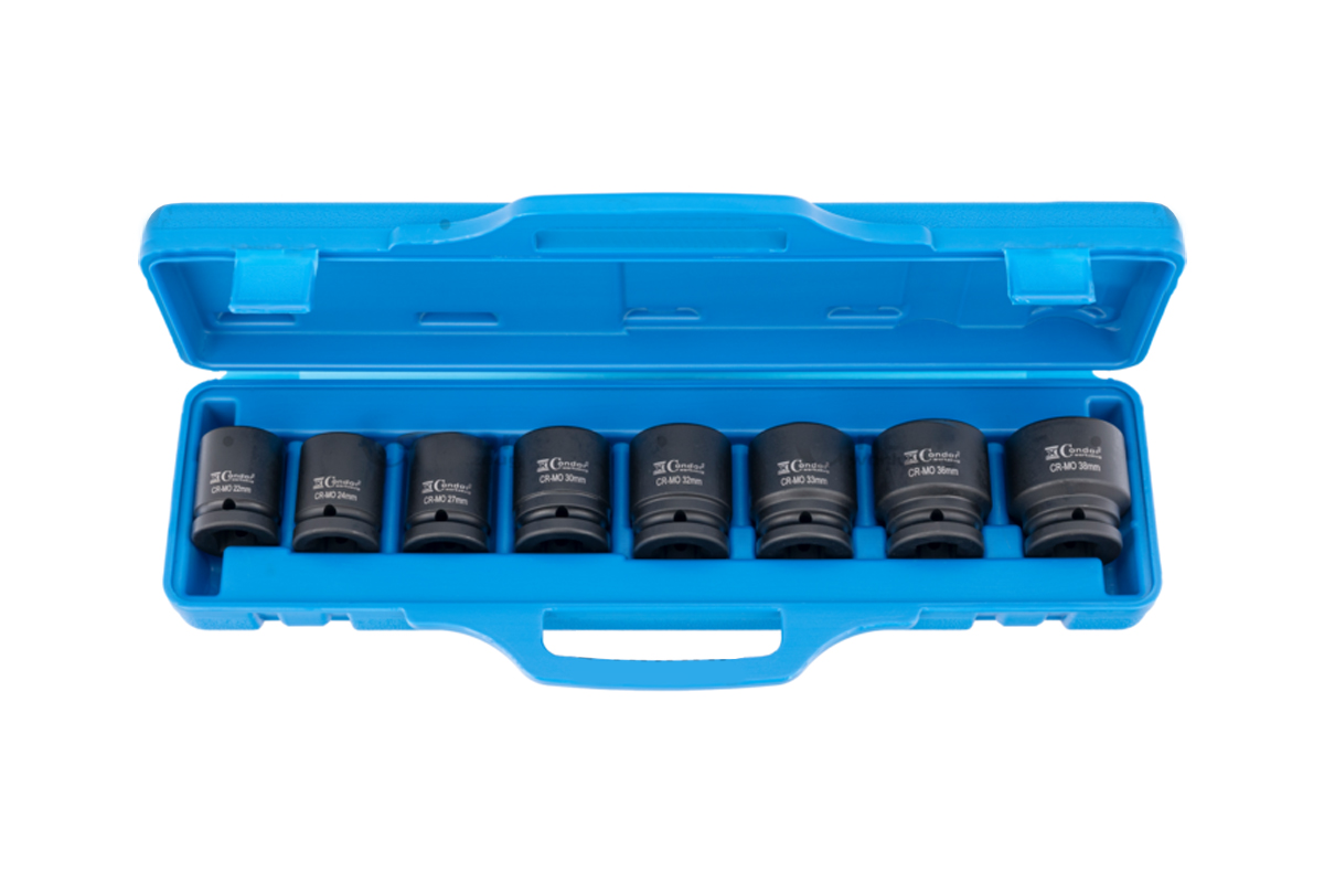 hlavice nástrčné 3/4", 6ti hran 22 - 38 mm, tvrzené, sada 8 dílů - Hlavní obrázek
