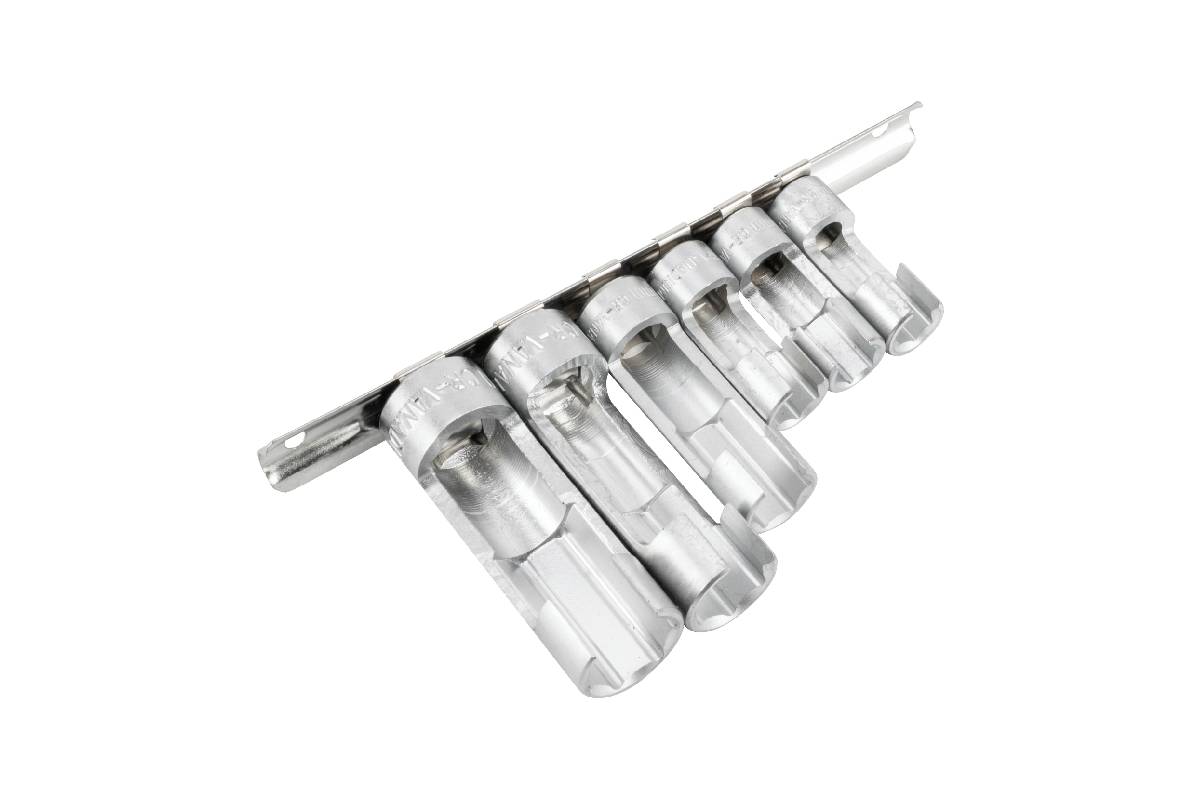 hlavice nástrčné 3/8", 6ti hran 10 - 19 mm, proříznuté, na lambda sondy a snímače, sada 6 dílů - Hlavní obrázek