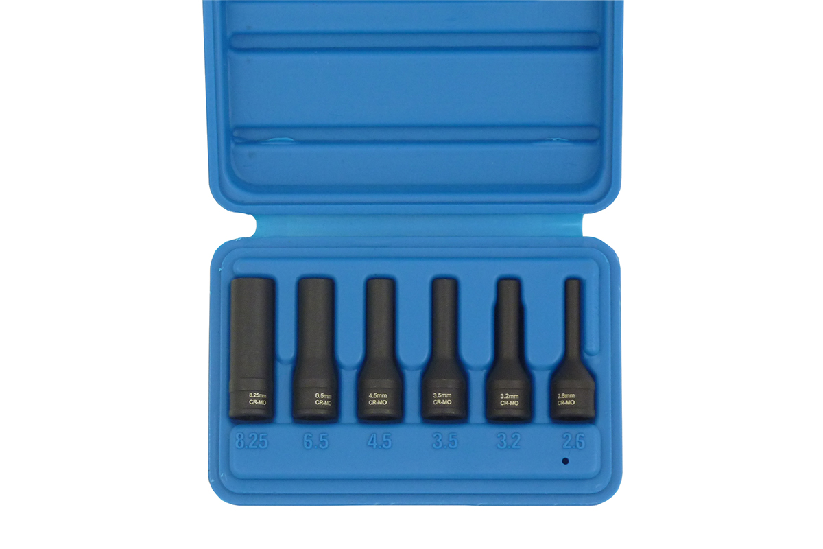 hlavice nástrčné 1/4", Spirál 2,6 - 8,25 mm,  na elektrody žhavičů, sada 6 dílů - Hlavní obrázek