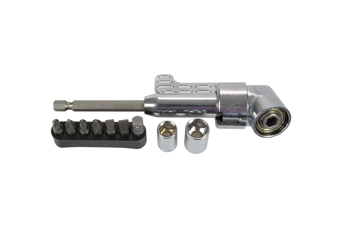 adaptér 1/4" pro 1/4" bity, úhlový, s rukojetí, sada 10 dílů - Hlavní obrázek