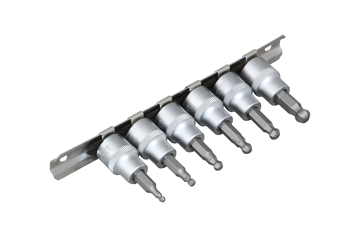 hlavice zástrčné 3/8", Inbus 3 - 8 mm, s koulí, sada 6 dílů - Hlavní obrázek