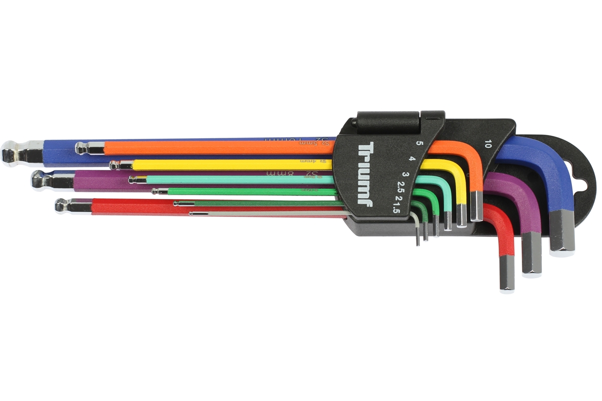 klíče zástrčné Inbus 1,5 - 10 mm, Multicolor, s koulí, s magnetem, sada 9 dílů - Hlavní obrázek