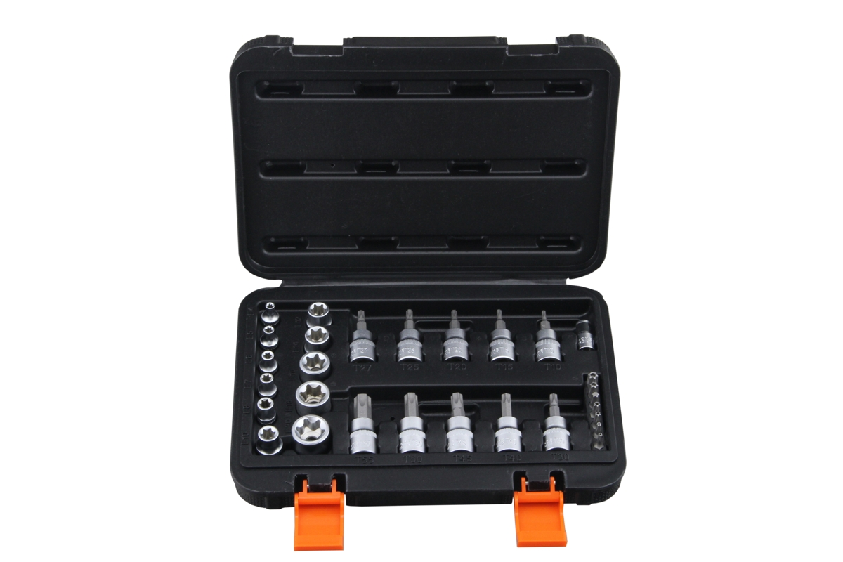 hlavice zástrčné a nástrčné 1/4" - 3/8", bity 1/4", Torx - E-profil, sada 29 dílů - Hlavní obrázek