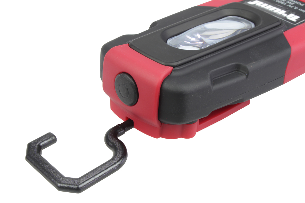 svítilna příruční LED COB pásek + 4 LED SMD, akumulátorová 3,7 V/ 1800 mA, s USB - VÝPRODEJ - doprovodný obrázek 3