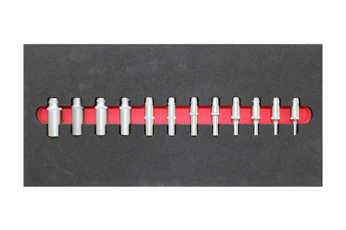modul - nástrčné hlavice 1/4", prodloužené, 12 dílů, velikost 1/3 - Hlavní obrázek