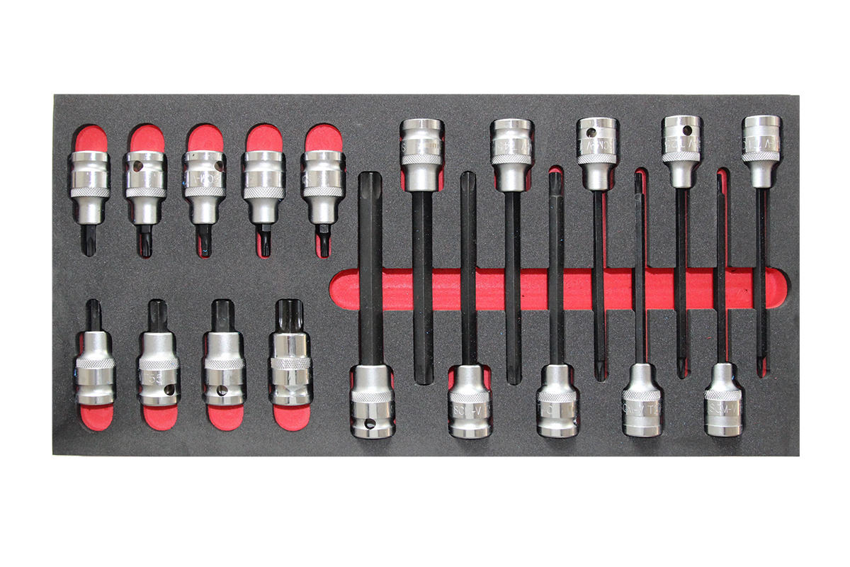 modul - zástrčné hlavice 1/2", Torx, 19 dílů, velikost 1/3 - Hlavní obrázek