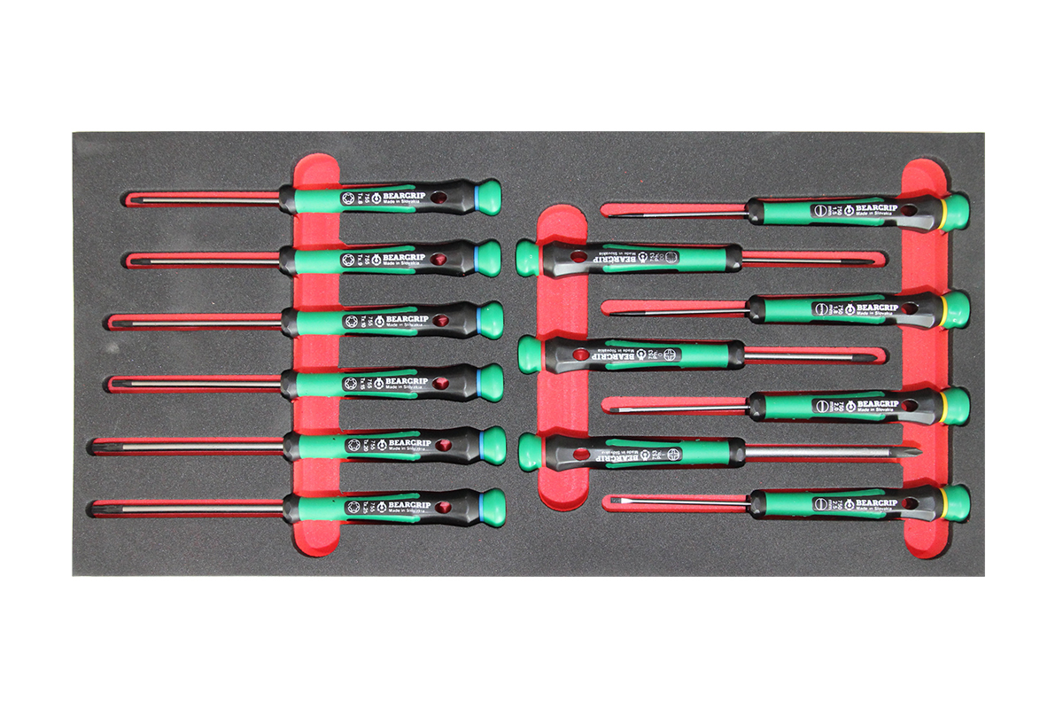 modul - šroubováky Beargrip ploché PL, křížové PH, Torx, pro jemnou mechaniku, 13 dílů, velikost 1/3 - Hlavní obrázek
