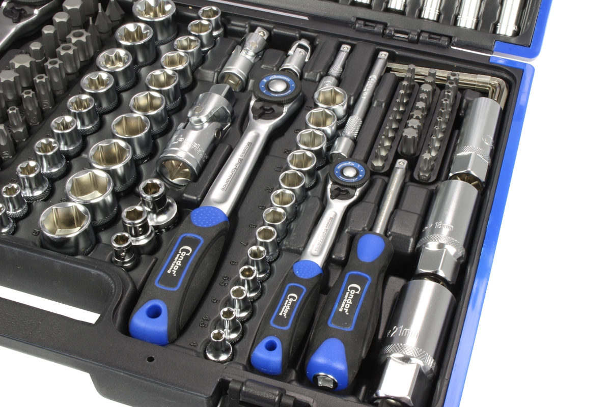 gola sada 1/4" - 3/8" - 1/2", 6ti hran 4 - 32 mm, 180 dílů - doprovodný obrázek 2