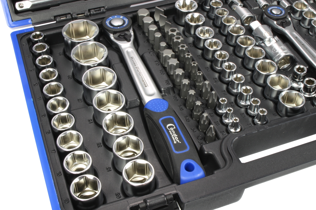 gola sada 1/4" - 3/8" - 1/2", 6ti hran 4 - 32 mm, 180 dílů - doprovodný obrázek 3
