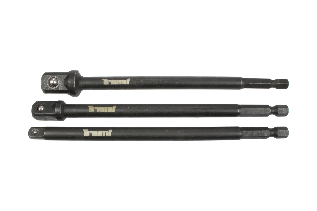 adaptéry 1/4" pro 1/4" - 3/8" - 1/2" hlavice, pro elektrické nářadí, délka 150 mm sada 3 díly - Hlavní obrázek