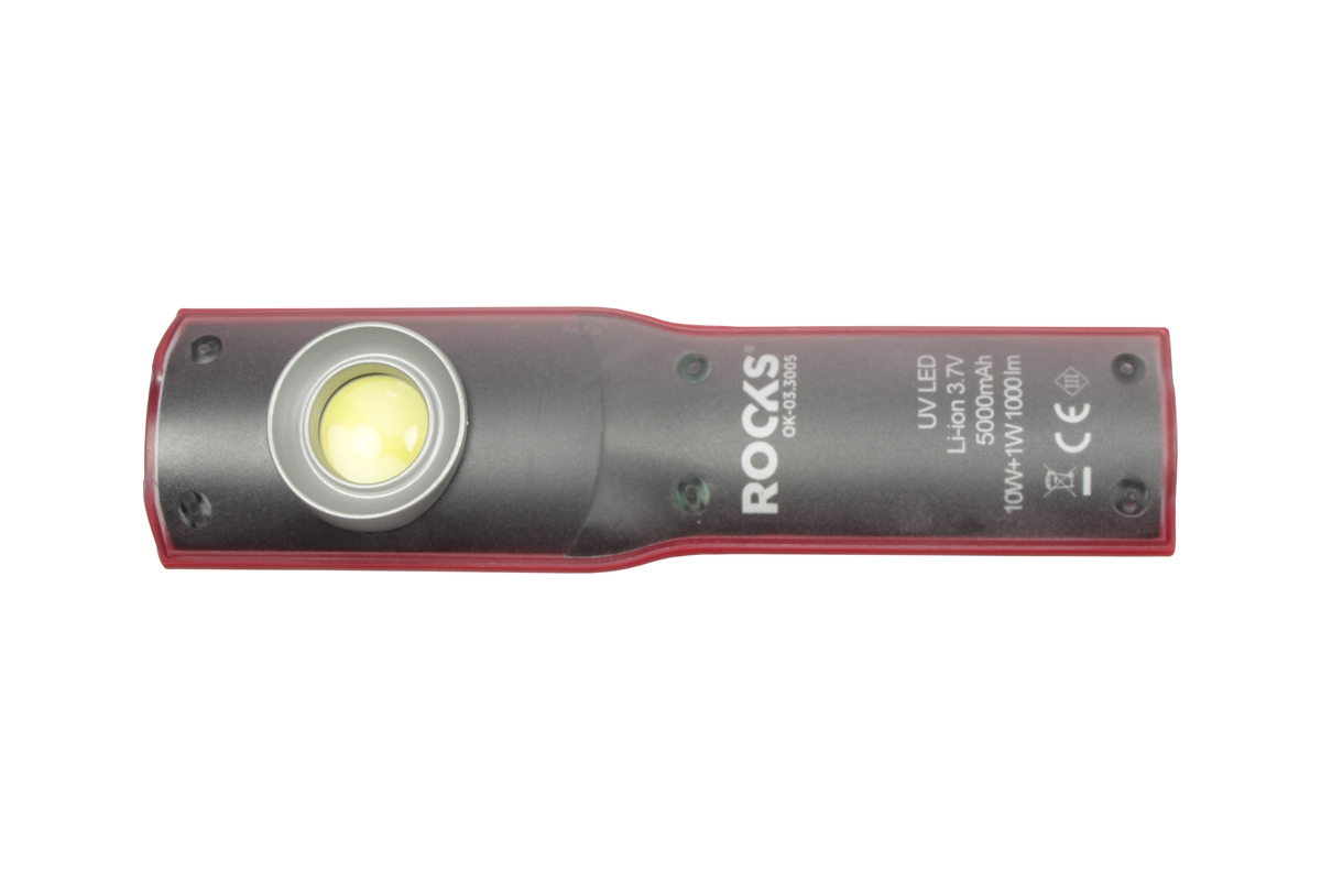 lampa montážní COB LED + 1 UV LED, akumulátorová, 3,7 V / 5000 mAh, IP54, se stojánkem - Hlavní obrázek
