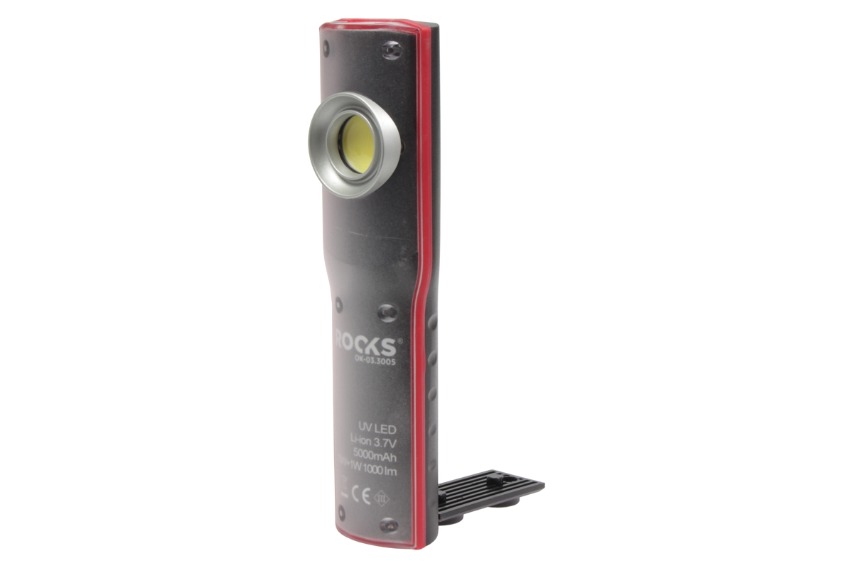 lampa montážní COB LED + 1 UV LED, akumulátorová, 3,7 V / 5000 mAh, IP54, se stojánkem - doprovodný obrázek 4