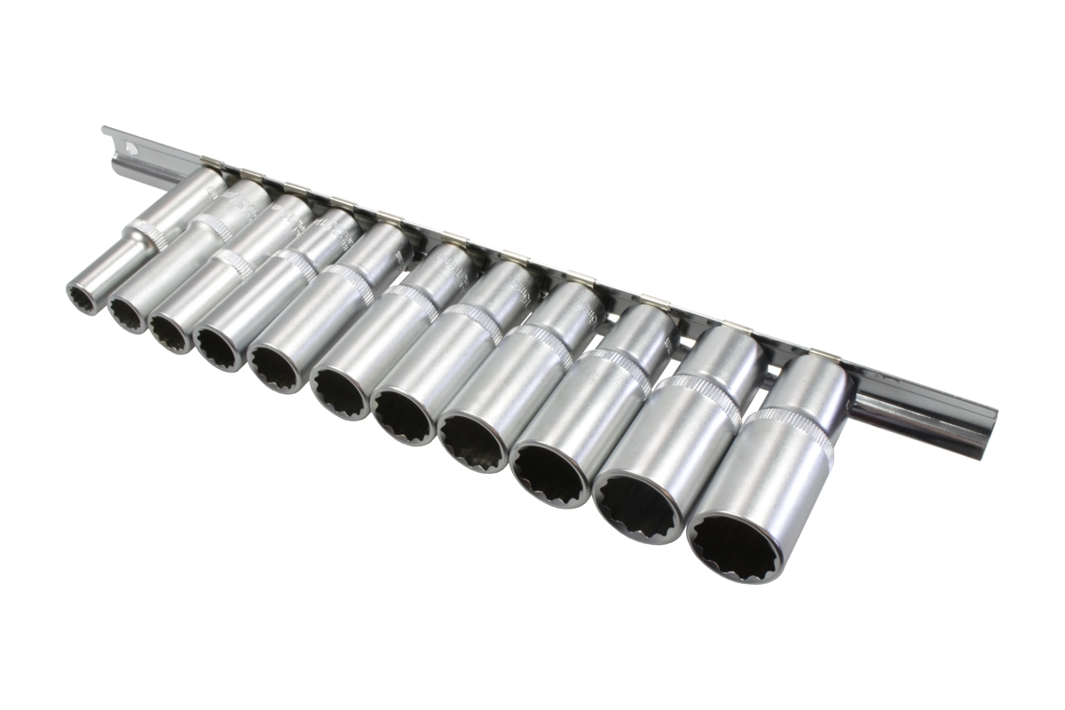 hlavice nástrčné 3/8", 12ti hran 8 - 19 mm, prodloužené, sada 11 dílů - Hlavní obrázek