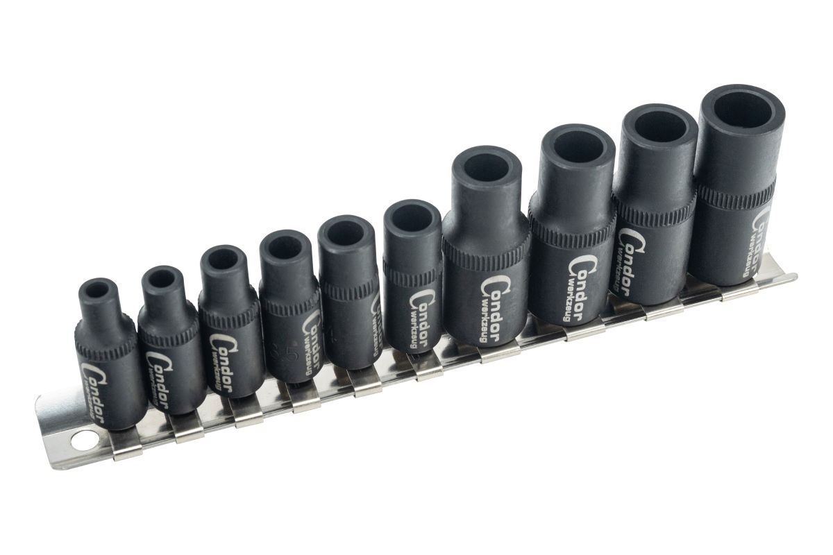 hlavice nástrčné 1/4" - 3/8", magnetické, speciální pro upnutí závitníků, sada 10 dílů - Hlavní obrázek