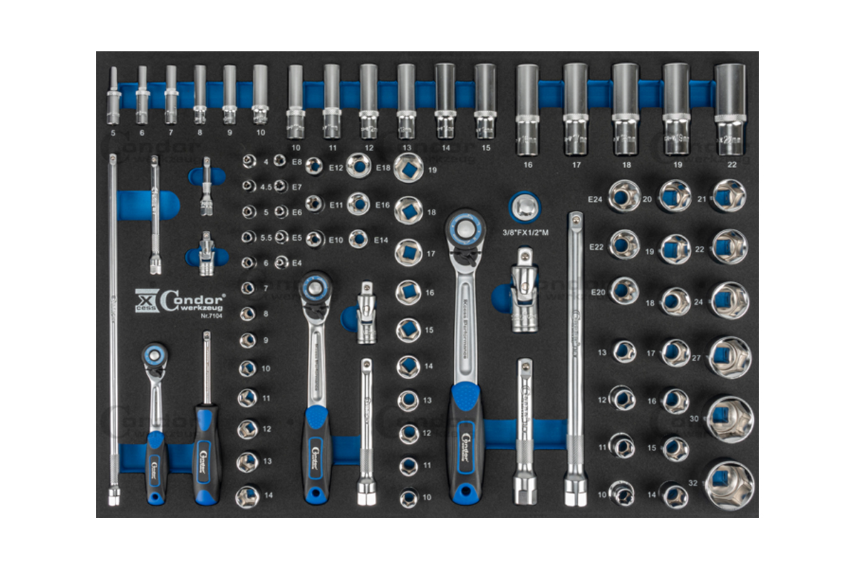 modul - gola sada 1/4" - 3/8" - 1/2", Xcess Performance, 85 dílů - Hlavní obrázek