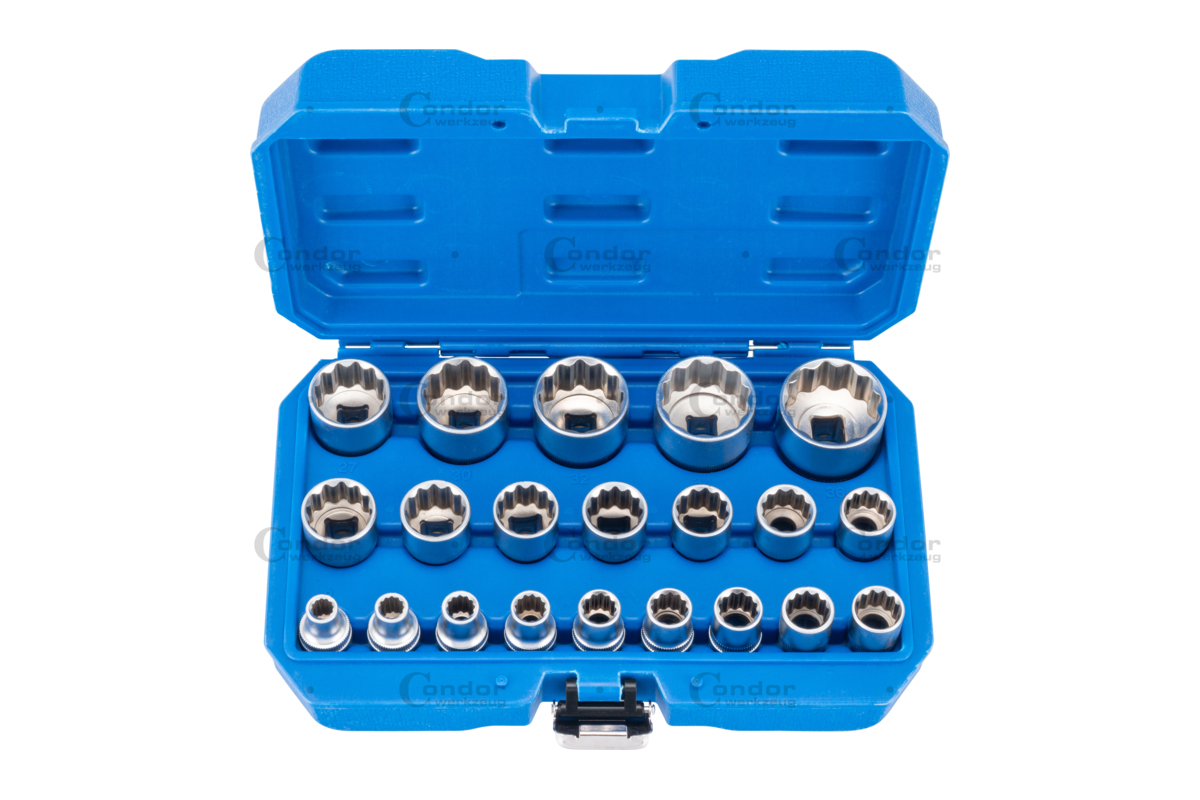 hlavice nástrčné 1/2", 12ti hran 8 - 36 mm, sada 21 dílů - Hlavní obrázek