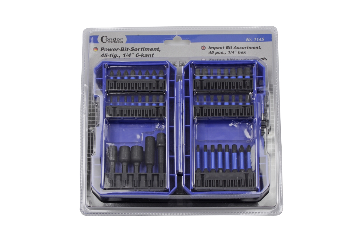 bity 1/4" úderové Impakt, PL -  PH - PZ - Imbus - Torx, sada 45 dílů - doprovodný obrázek 2