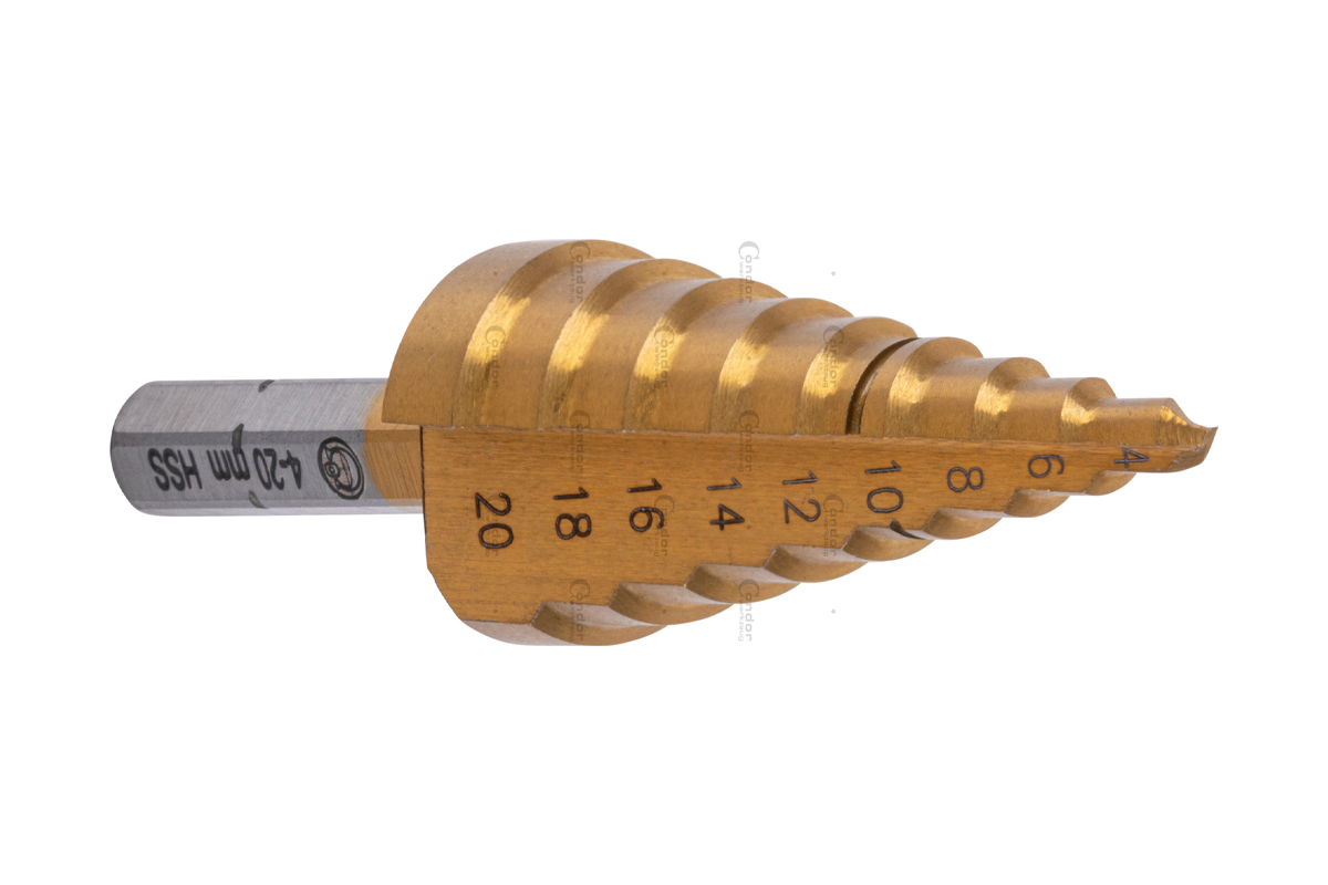 vrták stupňovitý HSS-TiN, průměr 4,0 - 20,0 mm, 6ti hranný dřík 1/4" - Hlavní obrázek