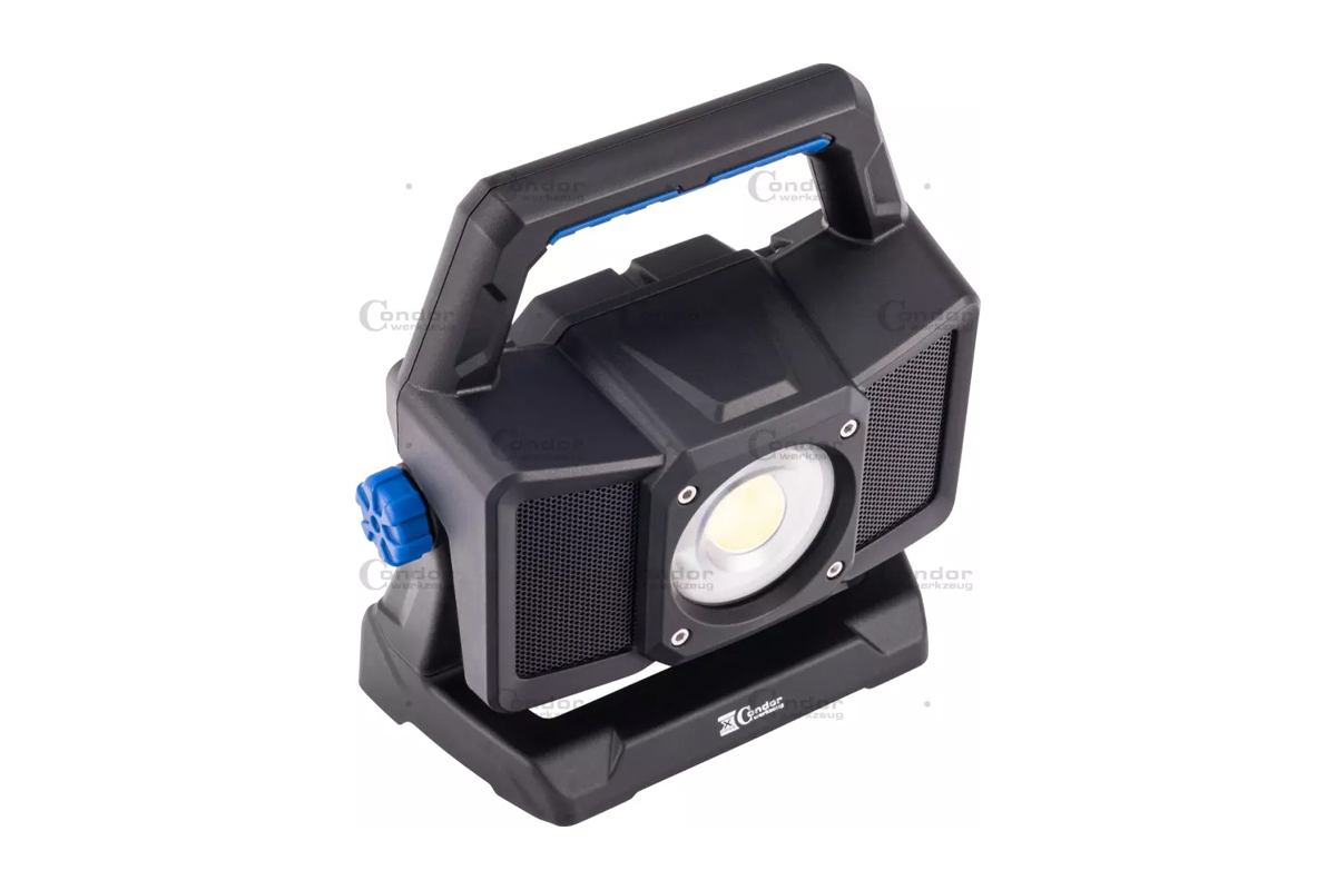 lampa montážní COB LED s Bluetooth reproduktorem, akumulátorová 11,1 V / 5200 mAh, IP65 - Hlavní obrázek