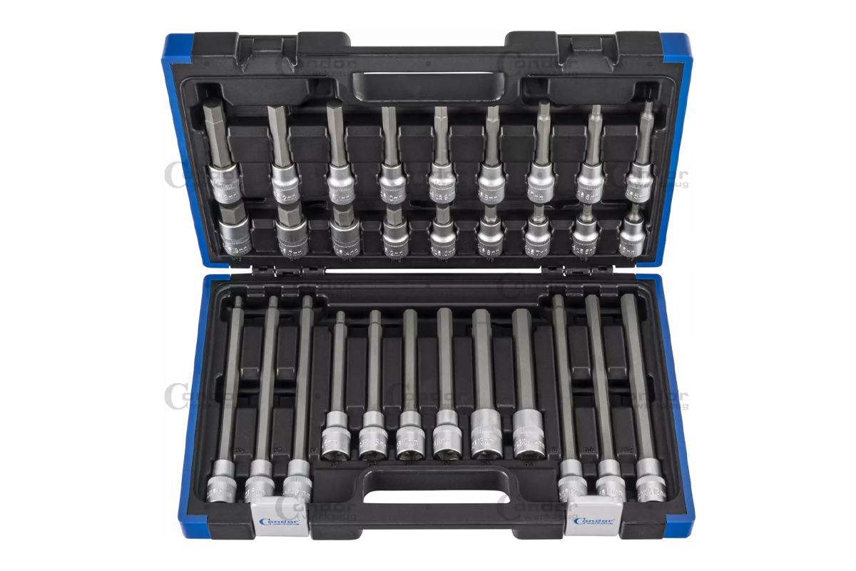 hlavice zástrčné 1/2", Inbus 5 - 19 mm, délka 55 - 100 - 140 - 200 mm, S2, sada 30 dílů - Hlavní obrázek