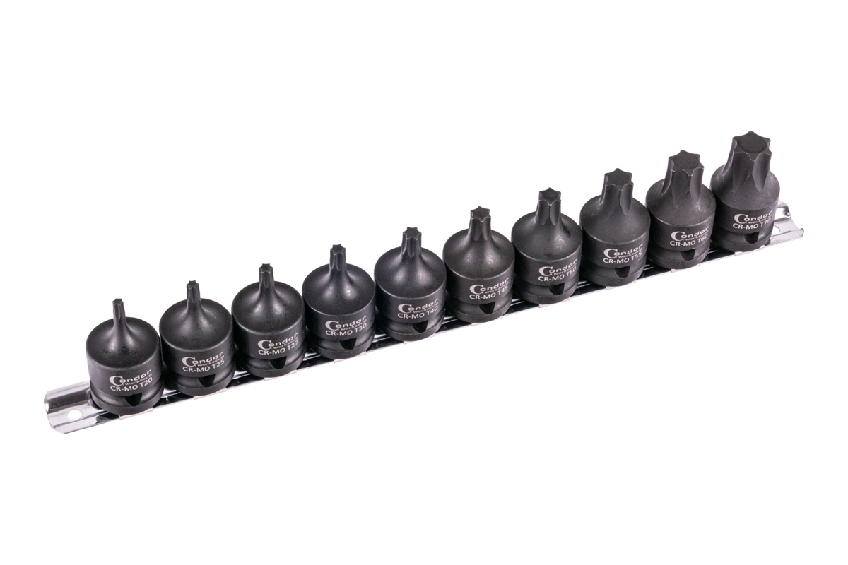 hlavice zástrčné 1/2", Torx T20 - T70, délka 40 mm, tvrzené, sada 10 dílů - Hlavní obrázek