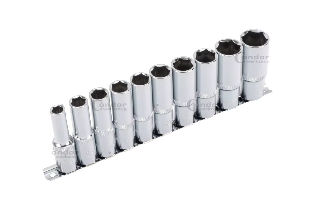 hlavice nástrčné 1/2", 6ti hran 10 - 24 mm, prodloužené, Xcess Performance, sada 10 dílů - Hlavní obrázek