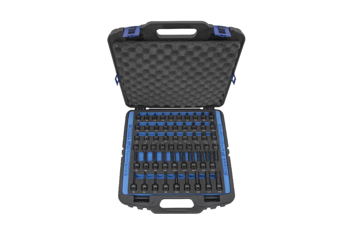 hlavice zástrčné 1/2", Inbus 5-19 mm, Torx T20-T70, XZN M5-M18, délka 40 / 78 mm, tvrzené, 56 dílů - Hlavní obrázek