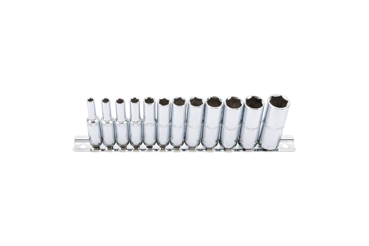 hlavice nástrčné 1/4", 6ti hran 4 - 14 mm, prodloužené, Xcess Performance, sada 12 dílů - Hlavní obrázek