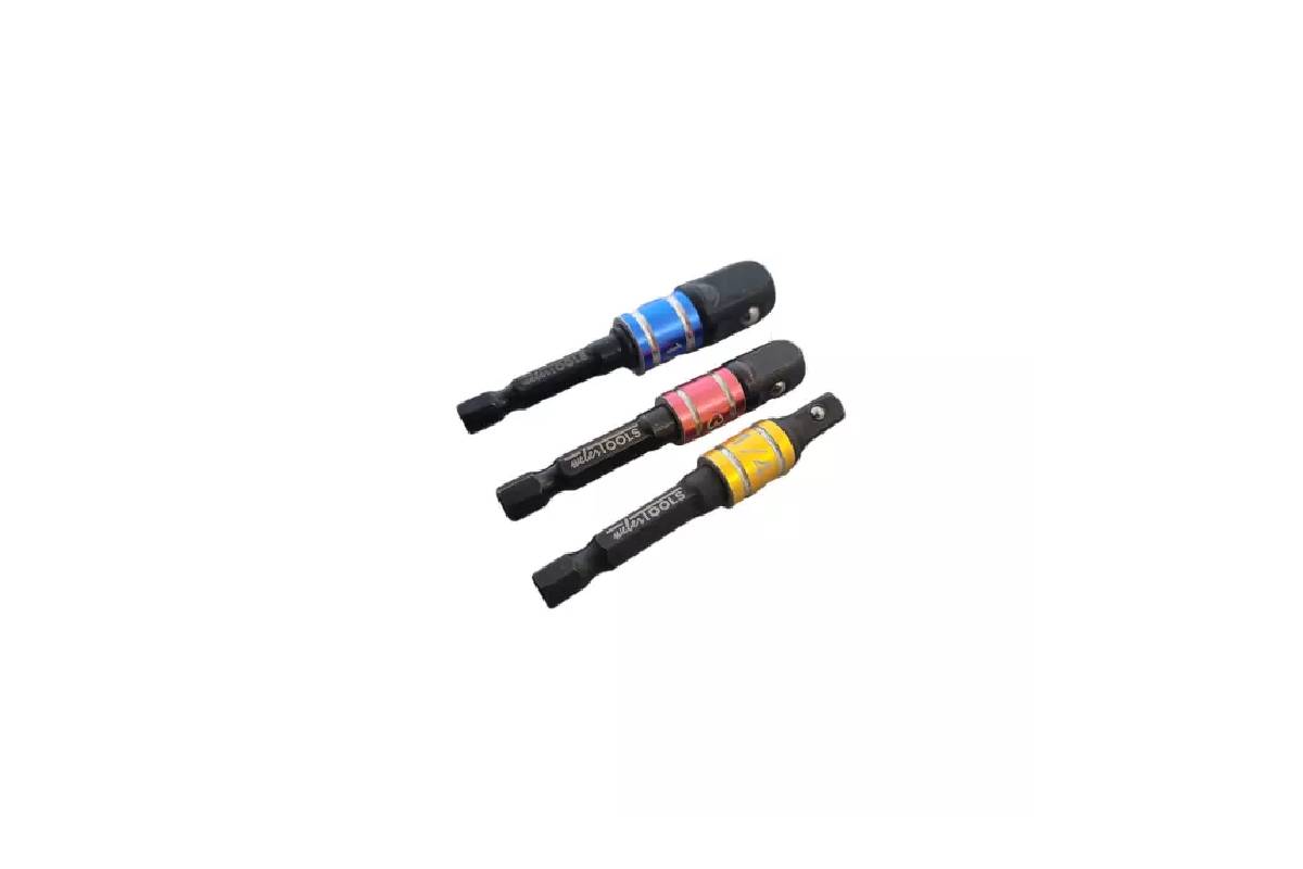 adaptéry 1/4" pro 1/4" - 3/8" - 1/2" hlavice, pro elektrické nářadí, sada 3 díly - Hlavní obrázek