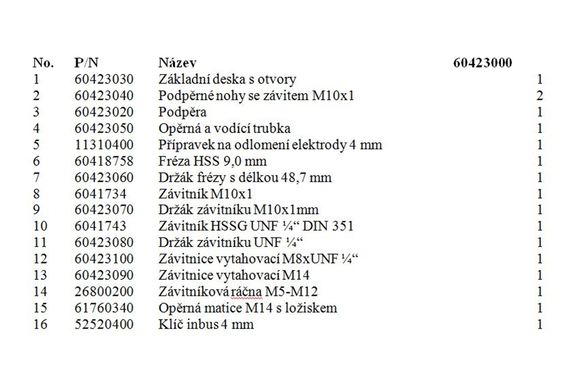 sada na vytahování zalomených žhavičů M10x1, pro vozy Renault, Opel, Nissan, pro motory F9Q a K9K - doprovodný obrázek 1