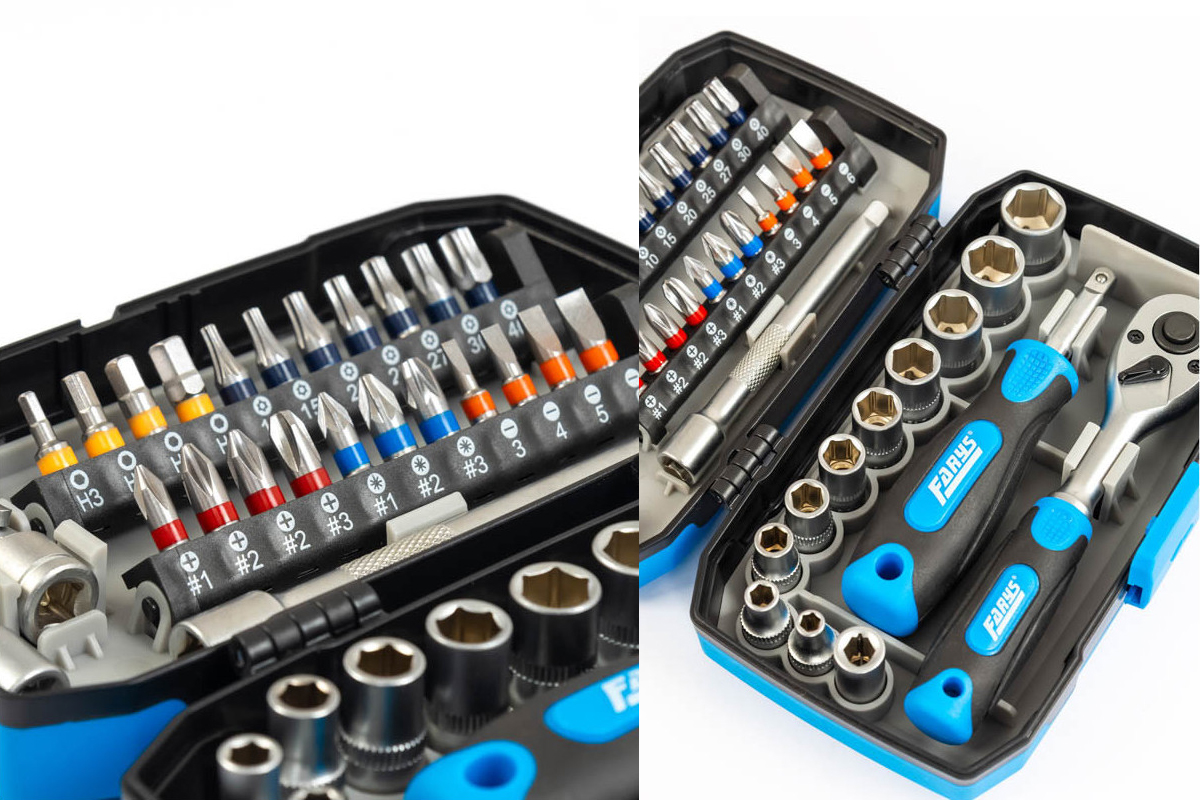 gola sada 1/4", 6ti hran 4 - 13 mm, 38 dílů - doprovodný obrázek 1