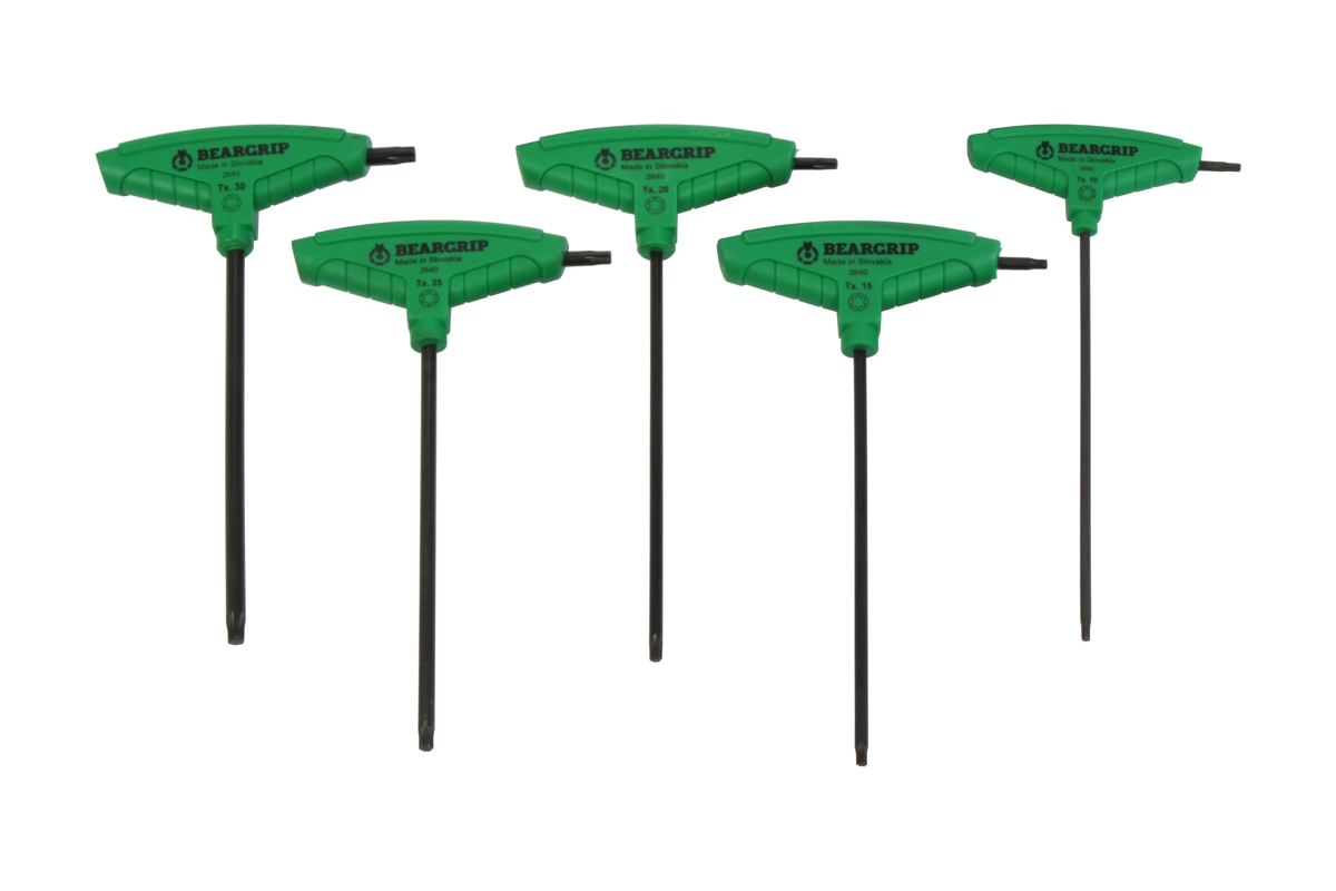 klíče zástrčné Torx T10 - T30 mm, délka 150 mm, T-rukojeť, sada 5 dílů, 2645 - Hlavní obrázek