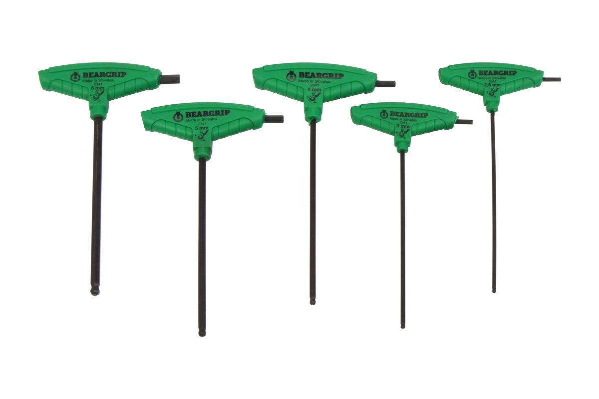 klíče zástrčné Inbus 2,5 - 6 mm, s koulí, délka 150 mm, T-rukojeť, sada 5 dílů, 2341 - Hlavní obrázek