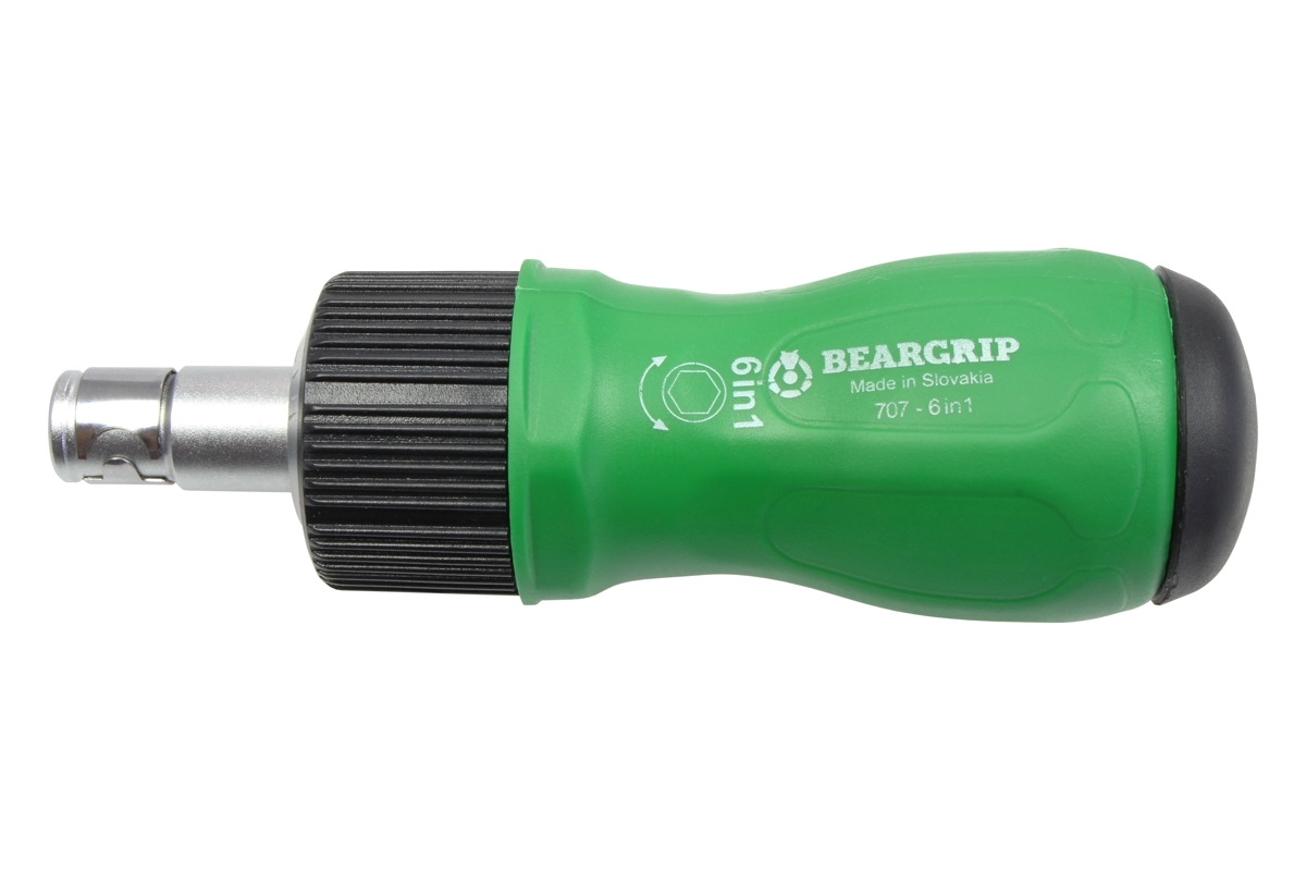 šroubovák pro 1/4" bity, délka 105 mm, ráčnový, s bity 1/4" PL - PH - PZ, sada 7 dílů, 707 - doprovodný obrázek 1