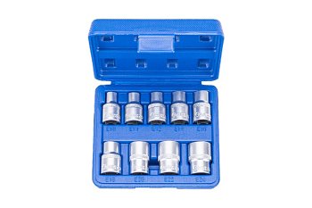 Hlavice nástrčné 1/2", E-profil E10 - E24, sada 9 dílů - produktové foto
