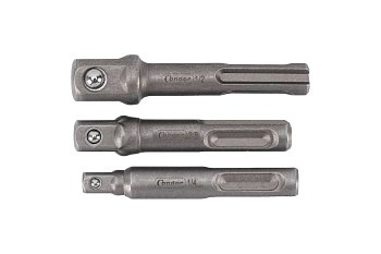 Adaptéry SDS Plus pro 1/4" - 3/8" - 1/2" hlavice, pro elektrické nářadí, sada 3 díly - produktové foto
