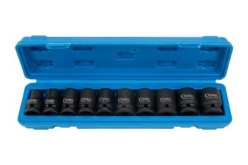 Hlavice nástrčné 1/2", 6ti hran 10 - 24 mm, tvrzené, sada 10 dílů - produktové foto
