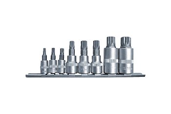 Hlavice zástrčné 1/4" - 3/8" - 1/2", XZN M4 - M16, sada 8 dílů - produktové foto